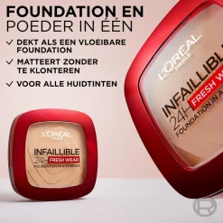 L’Oréal Paris Infaillible 24H Fresh Wear 330 Hazelnut Foundation in A Powder