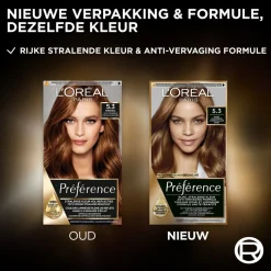 L'Oréal Paris Préférence 5.3 Goud Lichtbruin Permanente Haarkleuring