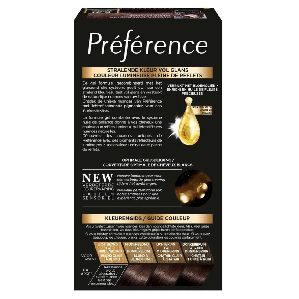 L'Oréal Paris Préférence 5.21 Koel Lichtbruin Permanente Haarkleuring