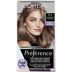 L'Oréal Paris Préférence Cool Blondes 7.1 As Middenblond Permanente Haarkleuring