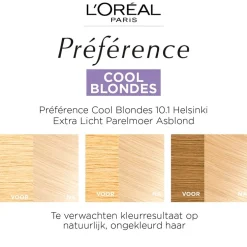 L'Oréal Paris Préférence Cool Blondes 10.1 Extra Licht Asblond Permanente Haarkleuring
