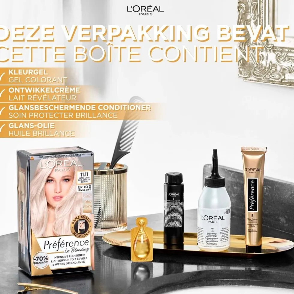 L'Oréal Paris Préférence Le Blonding 11.21 Ultra Licht Parelmoer Asblond Permanente Haarkleuring