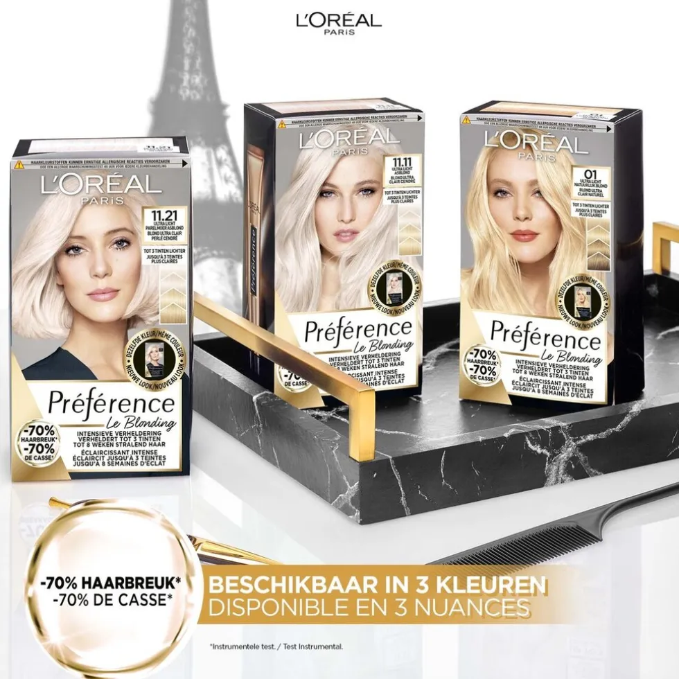 L'Oréal Paris Préférence Le Blonding 11.21 Ultra Licht Parelmoer Asblond Permanente Haarkleuring
