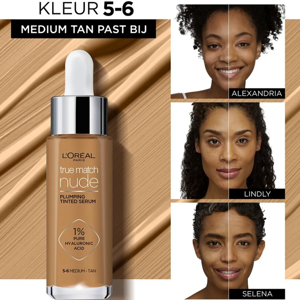 L'Oréal Paris True Match Nude 5-6 Medium Tan Plumping Tinted Serum