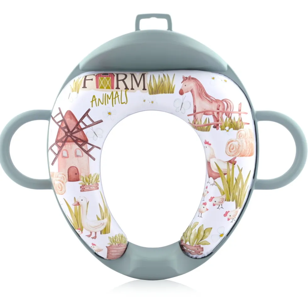 Lorelli Soft Training Seat Green Farm Toiletverkleiner met Rugleuning