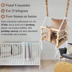Lovegifts Luxe Houten 3 in 1 Meegroei Babyschommel en Kinderschommel