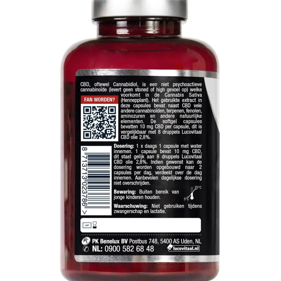 Lucovitaal CBD 10mg Cannabidiol Capsules