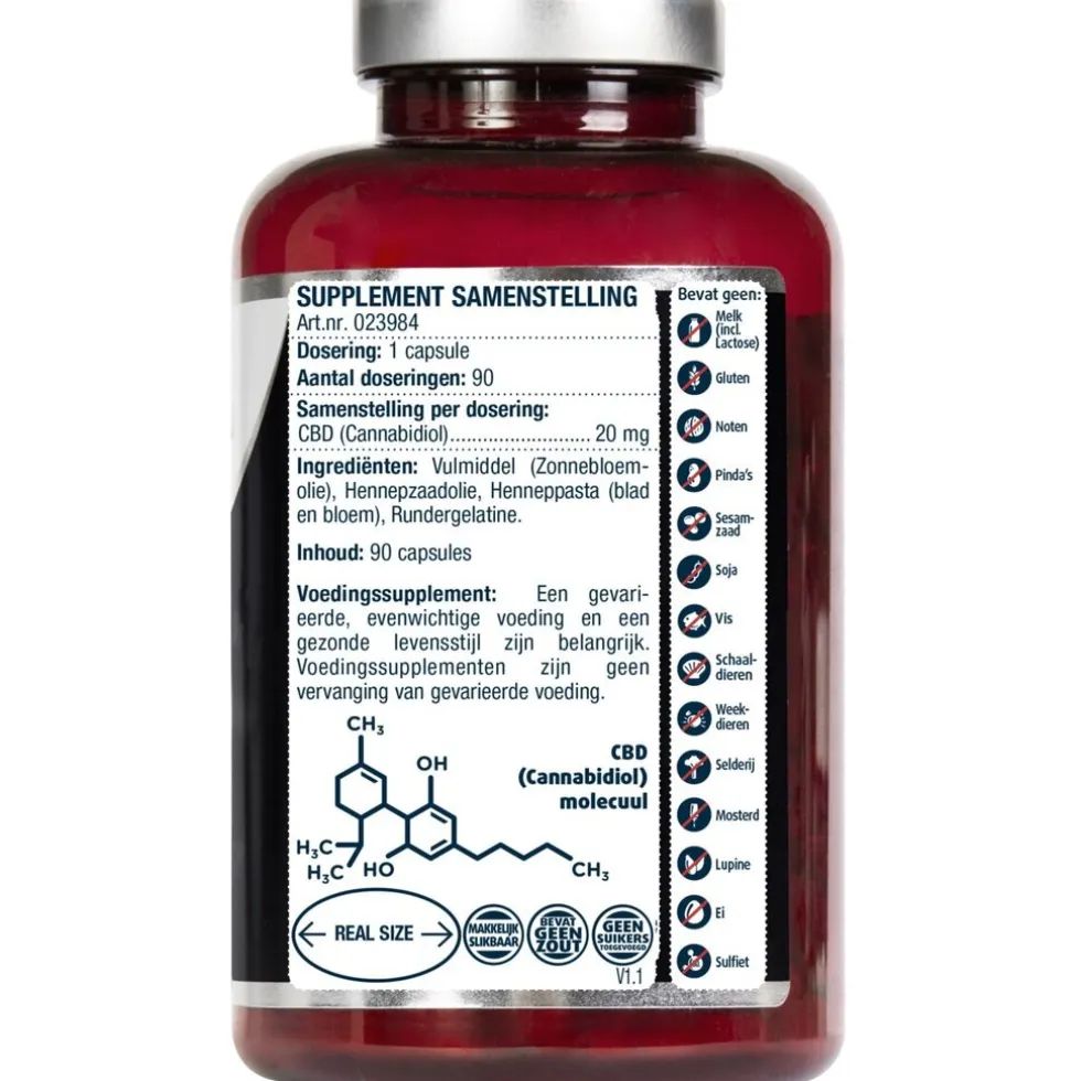 Lucovitaal CBD 20mg Cannabidiol Capsules