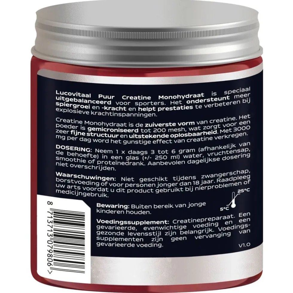 Lucovitaal Puur Creatine 100% Monohydraat Poeder