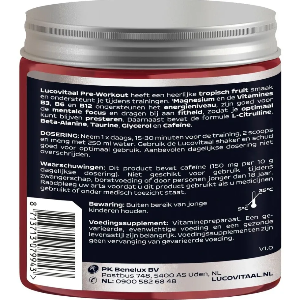Lucovitaal Tropisch Fruit Pre-Workout