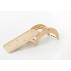 Luna Toys Naturel Houten Klimrek met Glijbaan