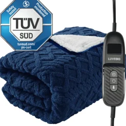 Luvego Elektrische Bovendeken Warmtedeken XL met Fleece/Sherpa