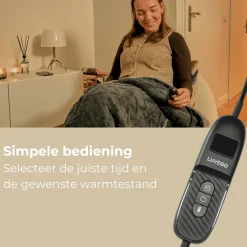 Luvego Elektrische Bovendeken Warmte deken met Fleece/Sherpa Plaid