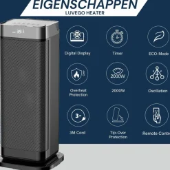 Luvego Elektrische Kachel Zwart