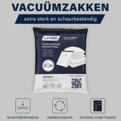 Luvego Vacuümzakken voor kleding en dekbedden Extra grote vacuümzakken