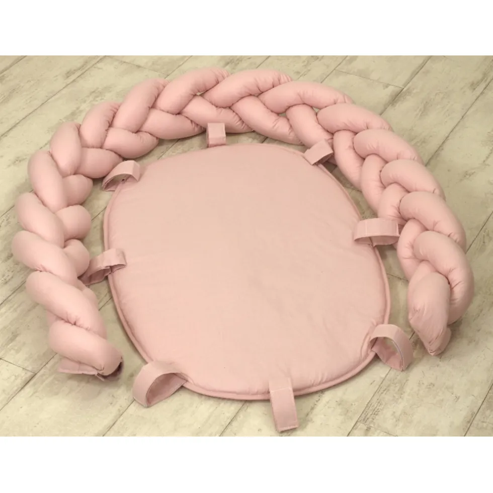MamaLoes Amy Pure Roze 2-in-1 Babynest en Braided Bedbumper