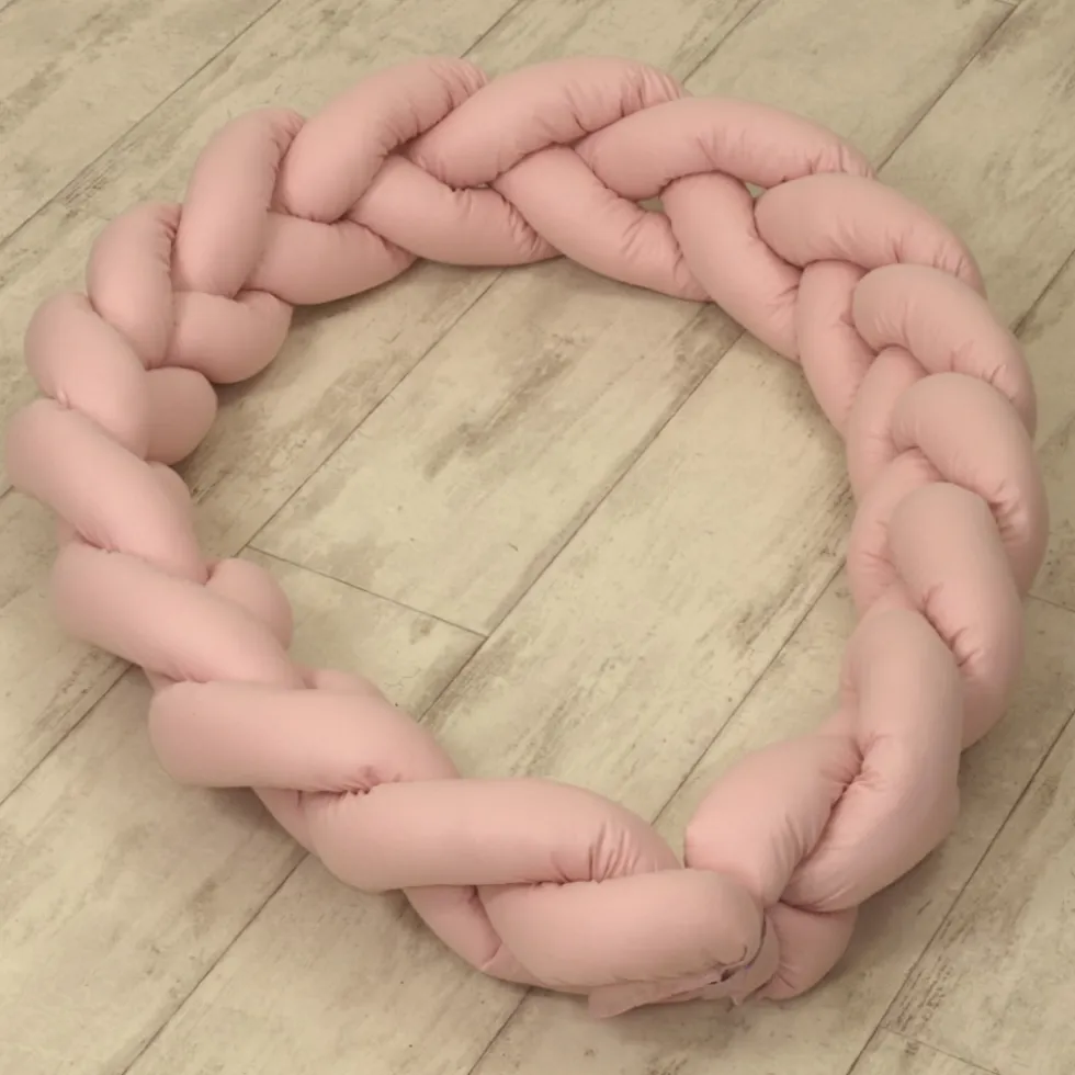 MamaLoes Amy Pure Roze 2-in-1 Babynest en Braided Bedbumper