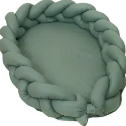 MamaLoes Amy Pure Stonegreen 2-in-1 Babynest en Braided Bedbumper