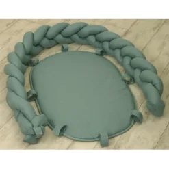 MamaLoes Amy Pure Stonegreen 2-in-1 Babynest en Braided Bedbumper