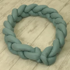 MamaLoes Amy Pure Stonegreen 2-in-1 Babynest en Braided Bedbumper