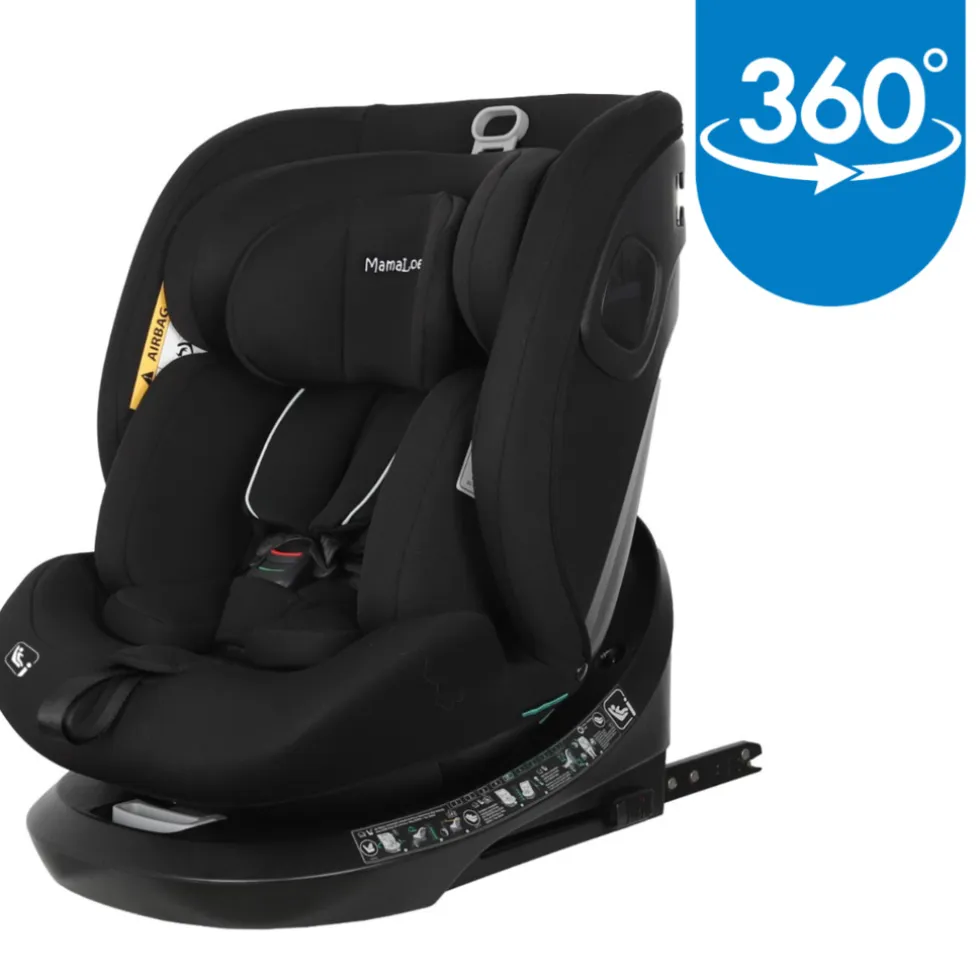 MamaLoes Dani Zwart 40-150 cm 360° i-Size Autostoel