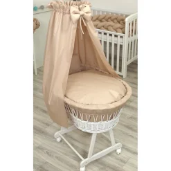 MamaLoes Pure Beige Deluxe Wit Baby Wiegje