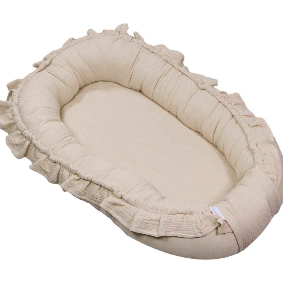 MamaLoes Soft Cotton Ruffle Ecru Babynest