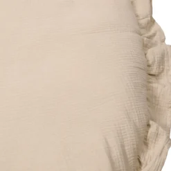 MamaLoes Soft Cotton Ruffle Ecru 90 cm Rond Boxkleed