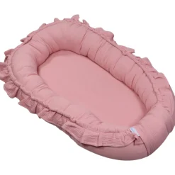 MamaLoes Soft Cotton Ruffle Licht Roze Babynest
