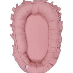 MamaLoes Soft Cotton Ruffle Licht Roze Babynest