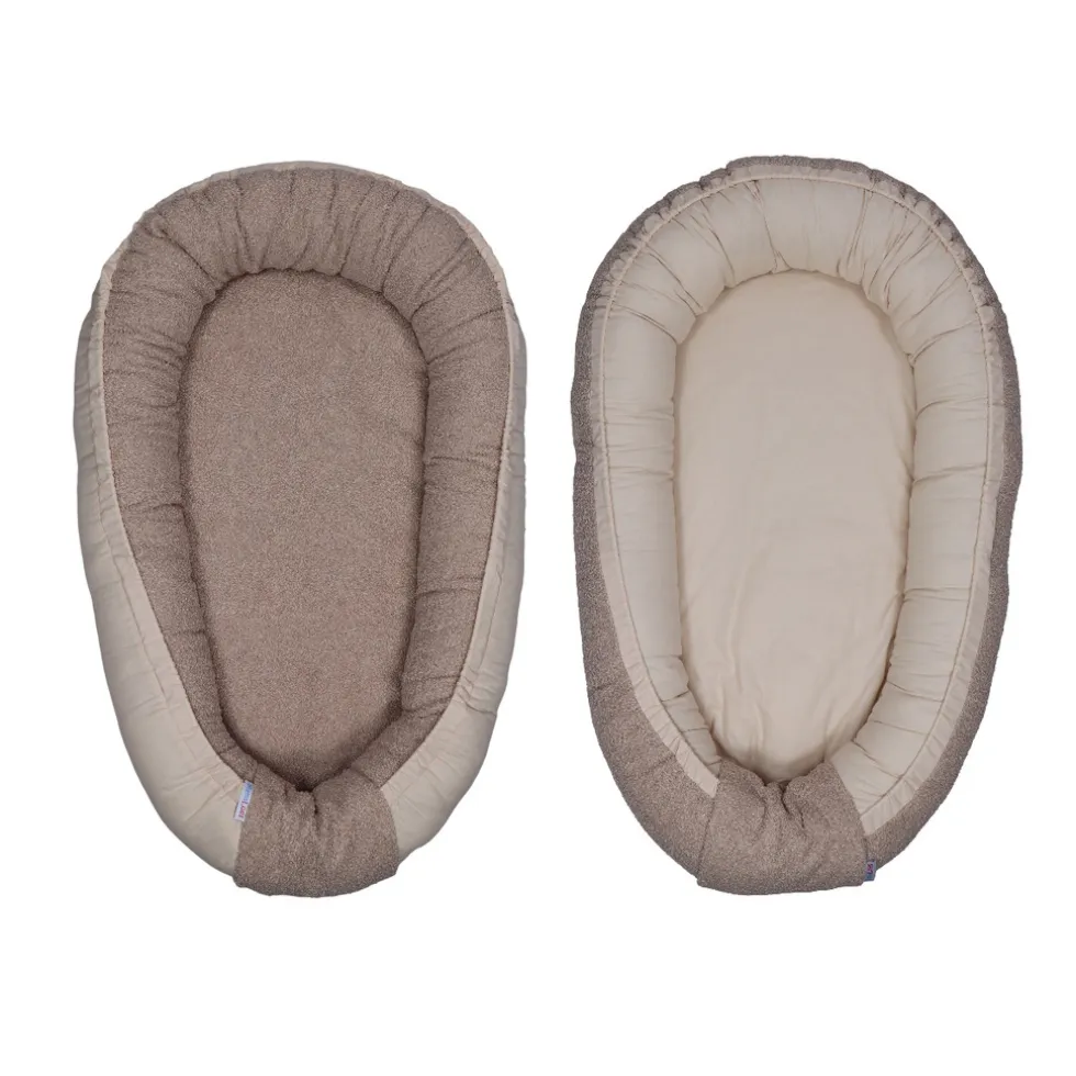 MamaLoes Teddy Boucle Nougat Omkeerbaar Babynest