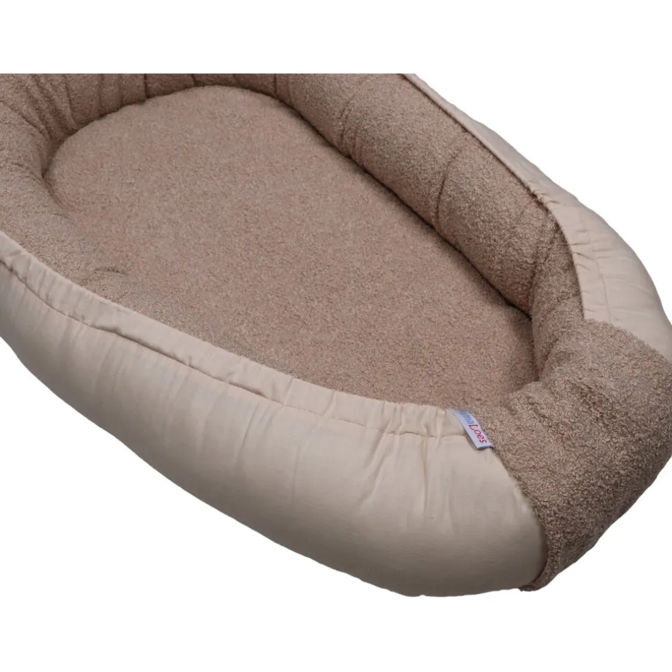 MamaLoes Teddy Boucle Nougat Omkeerbaar Babynest