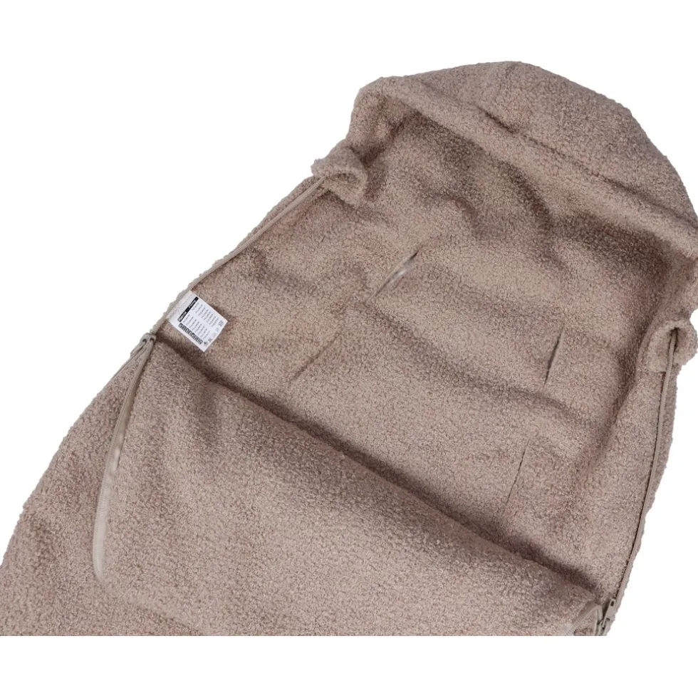 MamaLoes Teddy Boucle Nougat Autostoel Voetenzak