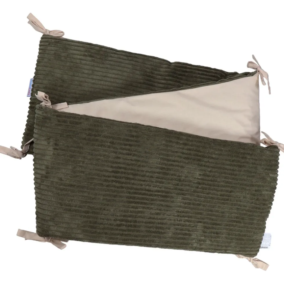 MamaLoes Velours Rib Groen 30 x 180 cm Bedbumper