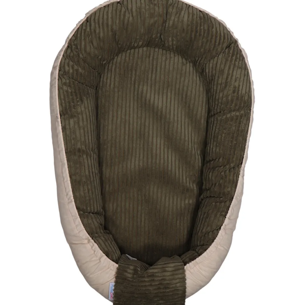 MamaLoes Velours Rib Groen Omkeerbaar Babynest