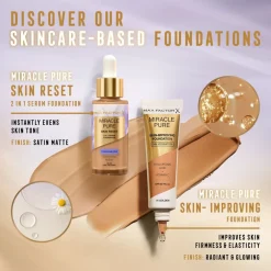 Max Factor Miracle Pure Skin Reset 60-80 Light to Medium 2-in-1 Serum Foundation