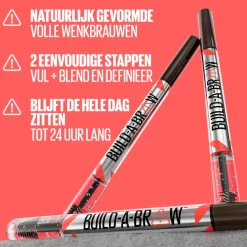 Maybelline New York Build-A-Brow 260 Deep Brown Wenkbrauwpotlood en -Gel