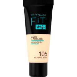 Maybelline New York Fit Me Matte & Poreless 105 Natural Ivory Foundation