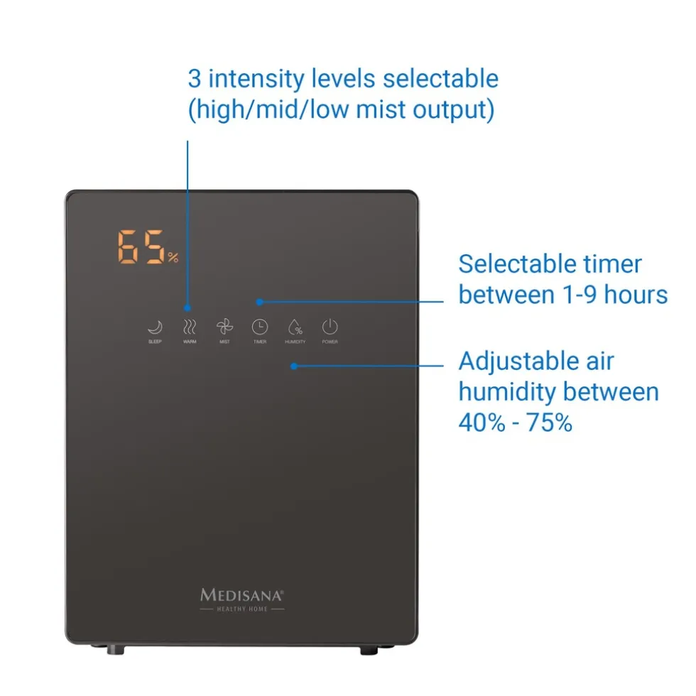 medisana AH 675 Luchtbevochtiger met hygrometer
