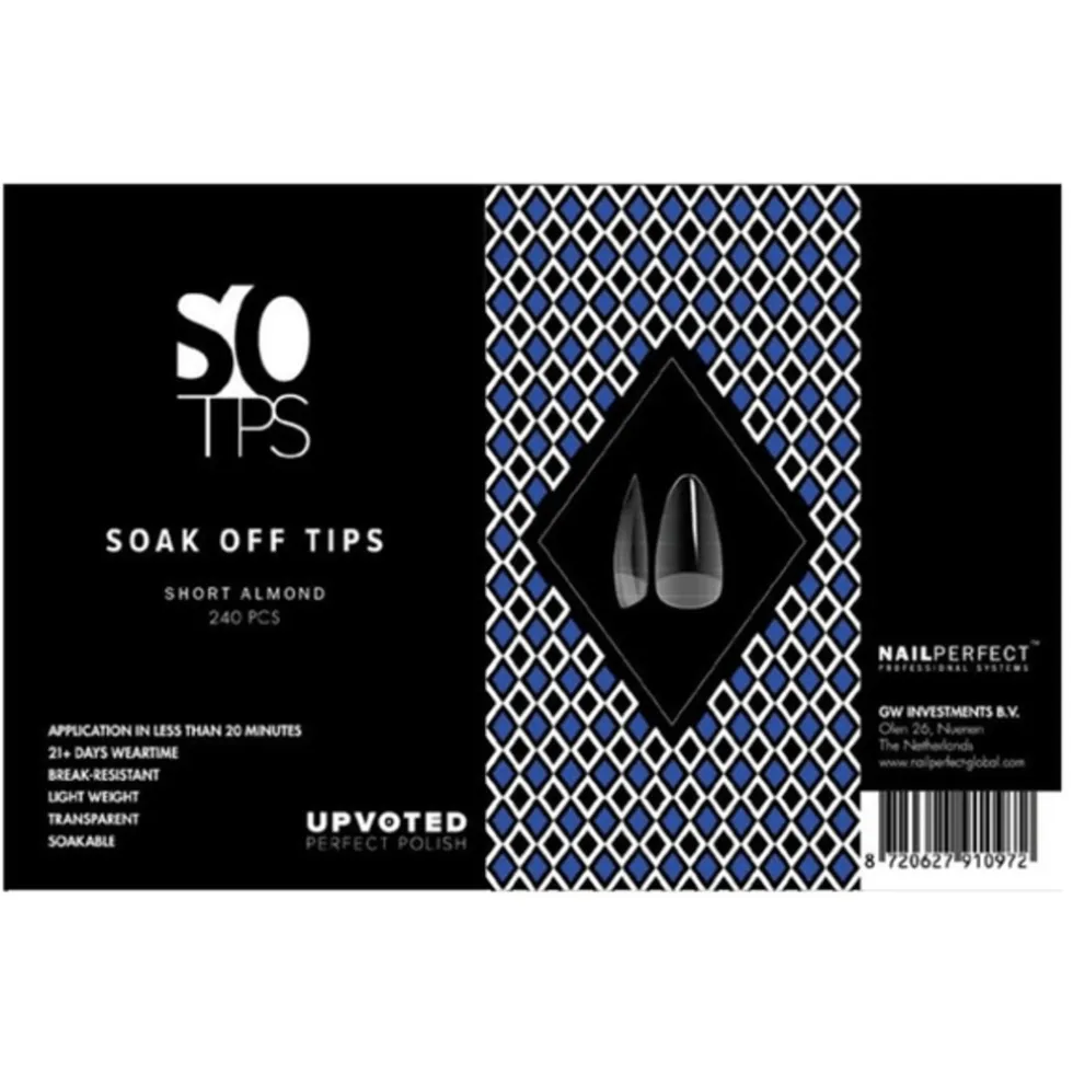 NailPerfect UPVOTED Soak Off Tips Short Almond