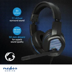 Nedis GHST410BK 7.1 over ear gaming headset