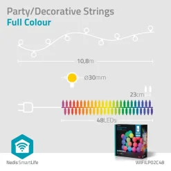 Nedis WIFILP02C48 fullcolour, RGB+, Smart Wi-Fi-lichtsnoer