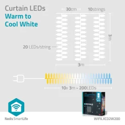 Nedis WIFILXC02W200 Smart Wifi LED gordijn