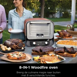 Ninja Woodfire 8-in-1 Elektrische Buiten Pizza Oven en Smoker OO101EU