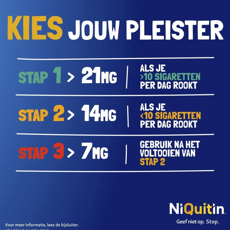 NiQuitin Clear Pleister Stap 3 - 7 mg - Nicotinepleister