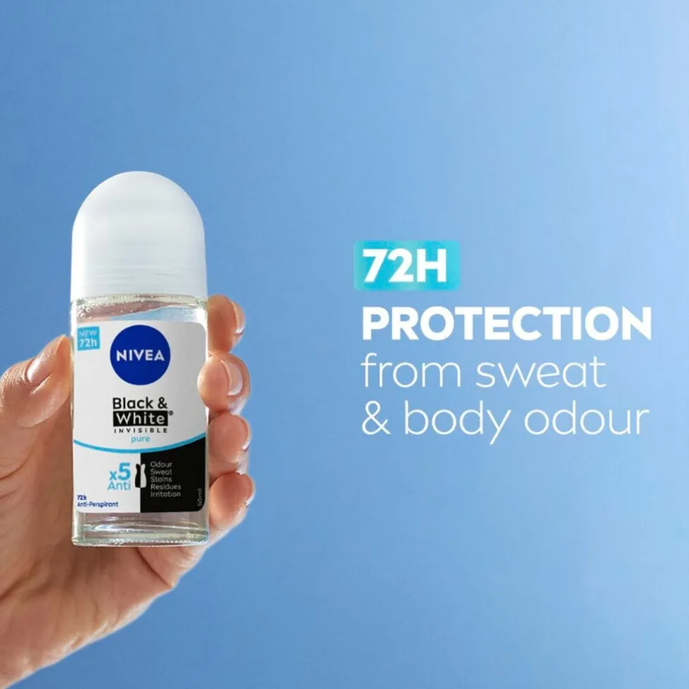 NIVEA Black & White Invisible Pure Antitranspirant Roller