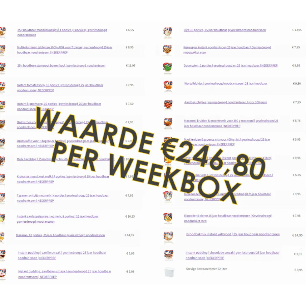 Noodrantsoen.nl LUXE noodrantsoen 7-daags 25 jaar houdbaar