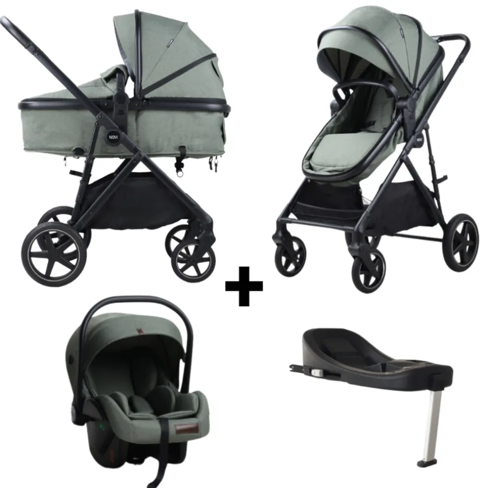 Novi Jaxx V2 4-in-1 Kinderwagen met Autostoel en Isofixbase