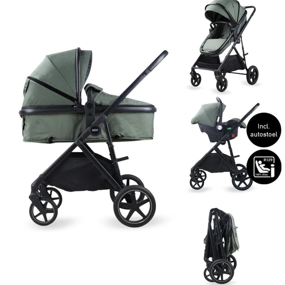Novi Jaxx V2 4-in-1 Kinderwagen met Autostoel en Isofixbase