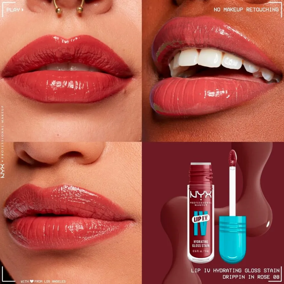 NYX Professional Makeup Lip IV 08 Drippin' In Rose Hydraterende Lipgloss